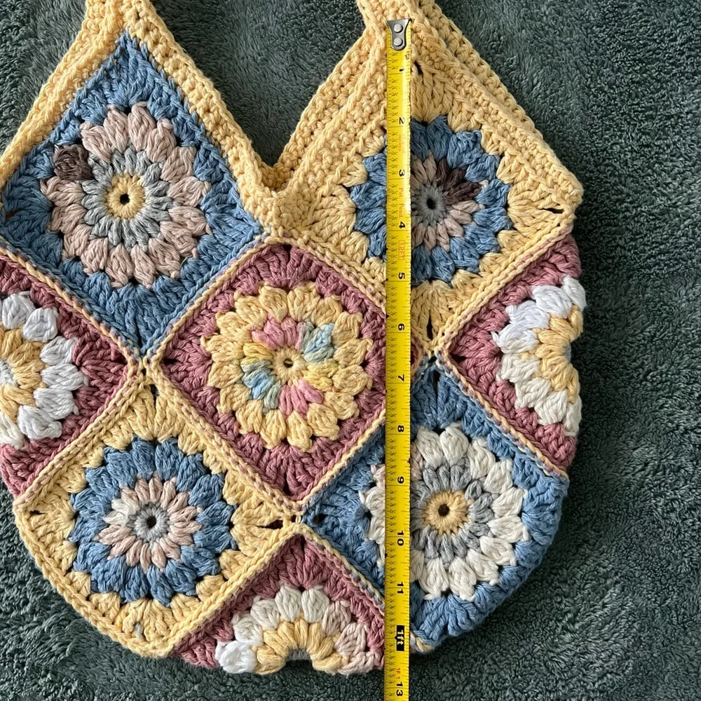 Handmade Crochet Bag 
100% Cotton – Boho Granny Square Tote - Picture 6 of 6